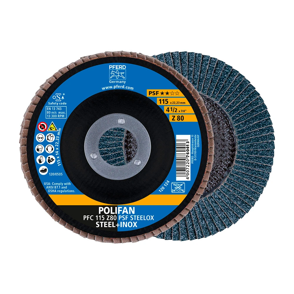 Круг шлифовальный Pferd PFC 115 Z 80 PSF STEELOX 1