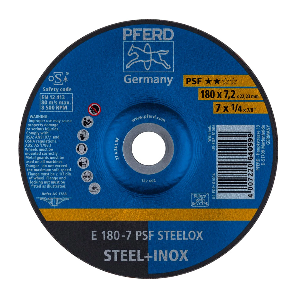 Круг шлифовальный Pferd E 180 - 7 PSF STEELOX 1