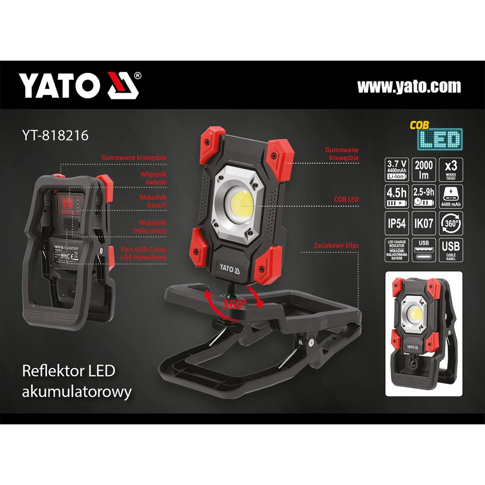 Фонарь YATO YT-818216 3