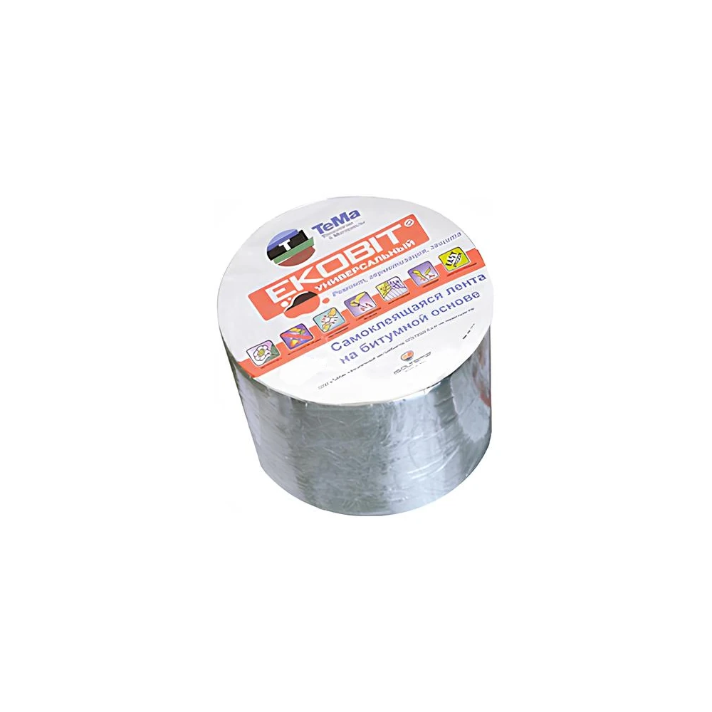Гидроизоляция TeMa EKOBIT (101) алюм.-графит, ширина 10 см, длина 5 м 1