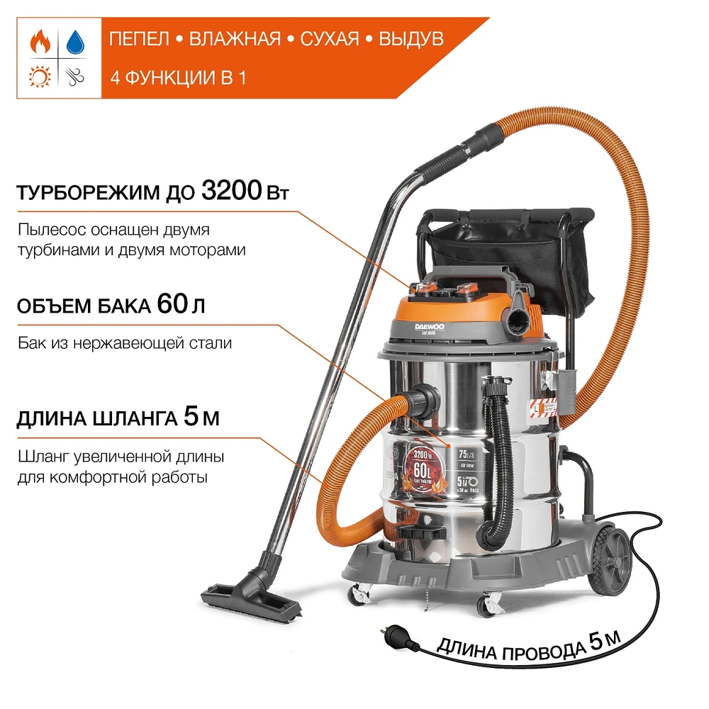 Пылесос Daewoo DAVC 6030S 3