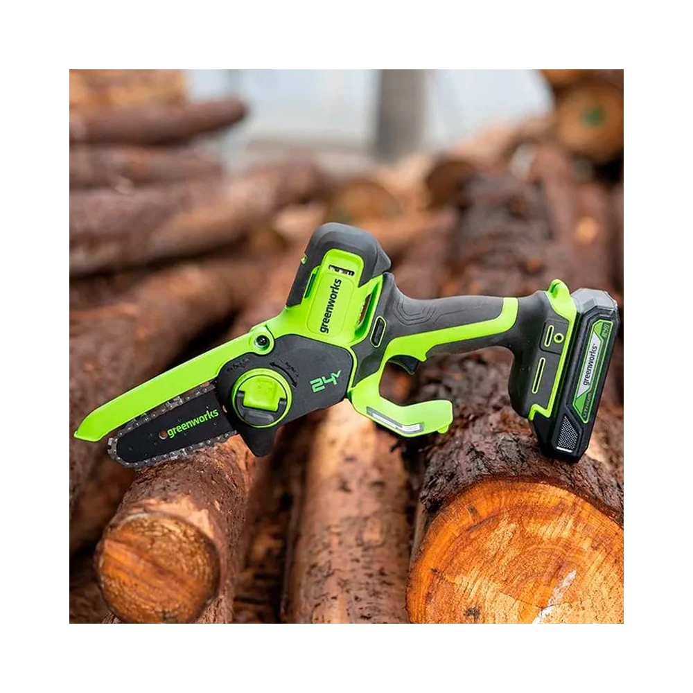 Пила цепная Greenworks G24MCS10K2 (24V с АКБ и ЗУ) 2