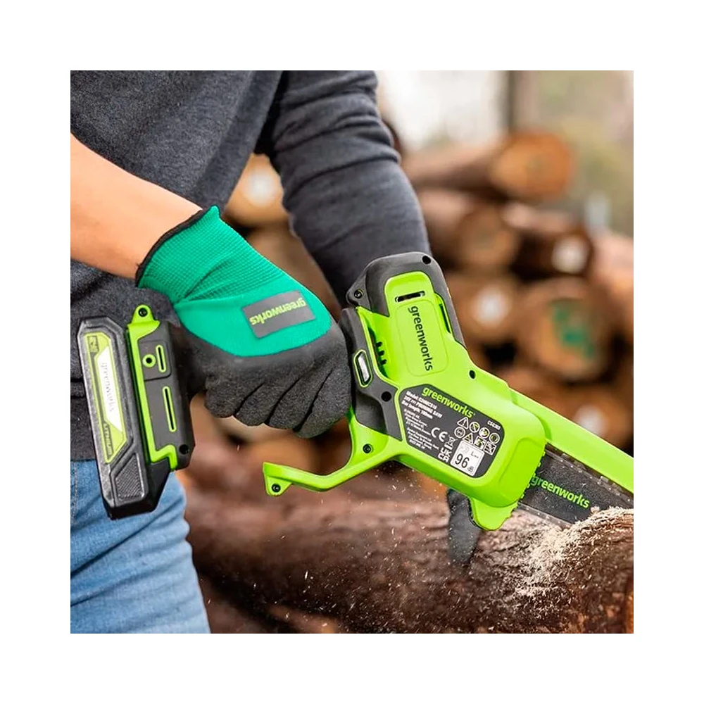 Пила цепная Greenworks G24MCS10K2 (24V с АКБ и ЗУ) 3