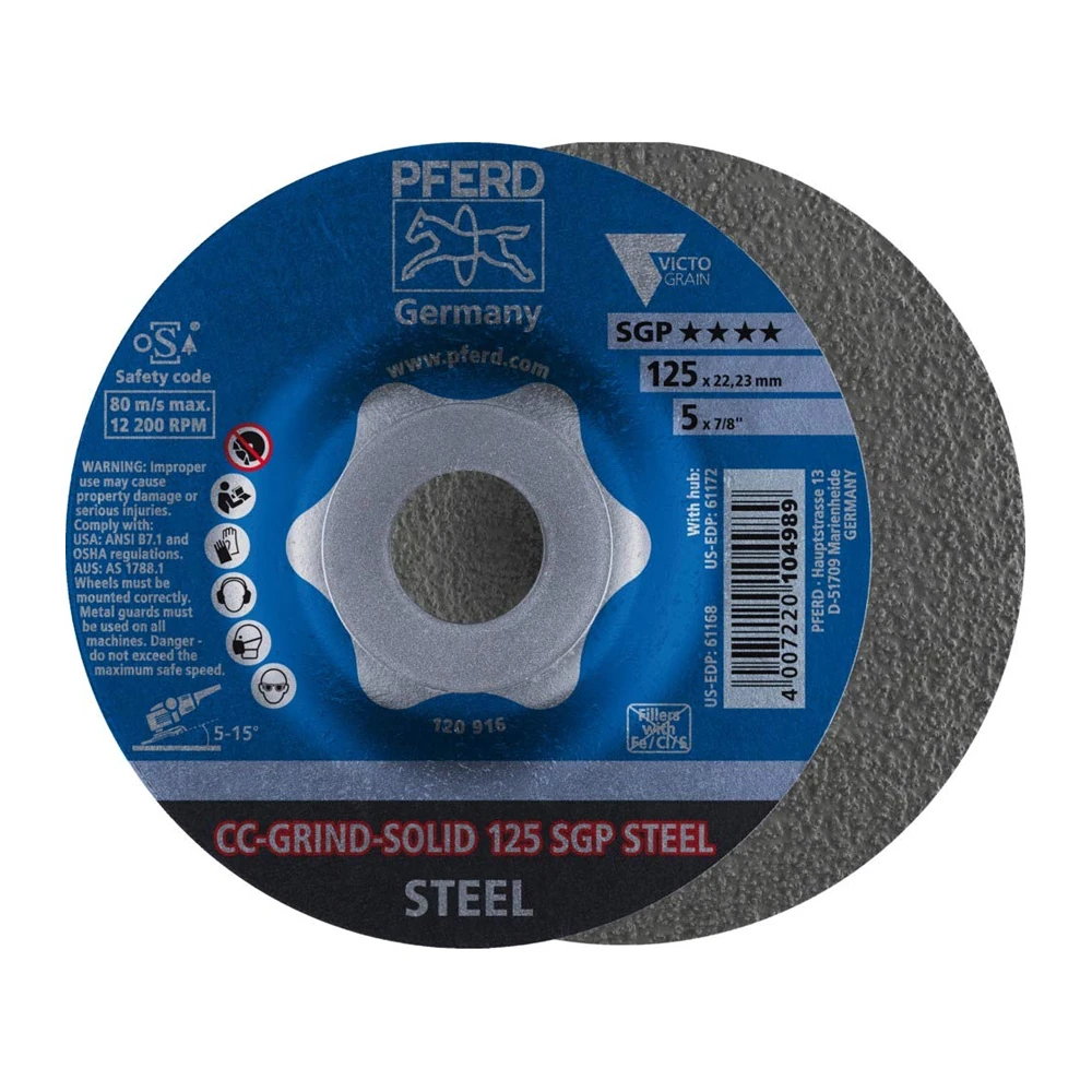 Круг шлифовальный Pferd CC-GRIND SOLID 125 SGP STEEL 1